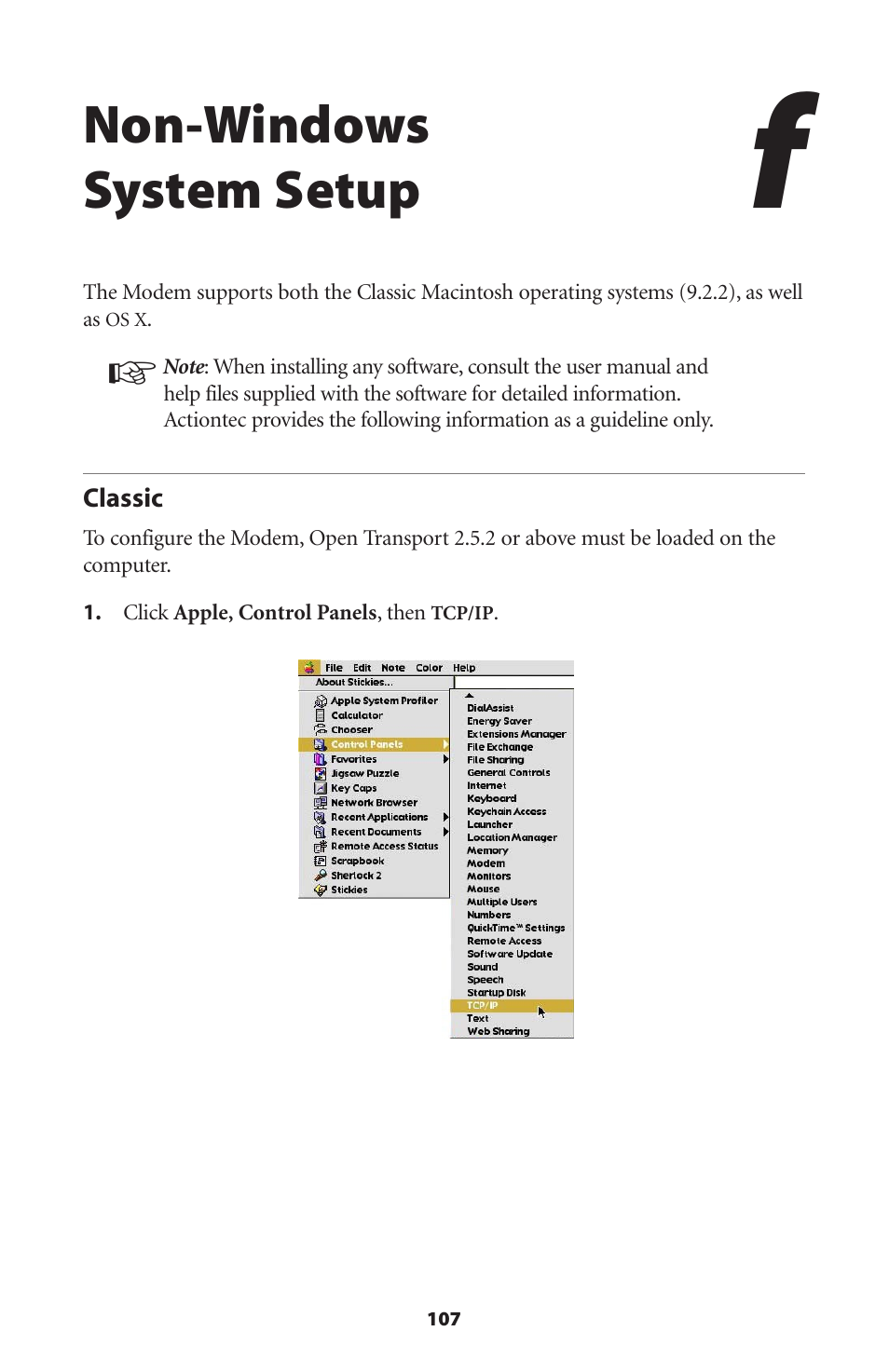 Non-windows system setup, Classic | Actiontec electronic GT701A User Manual | Page 110 / 119