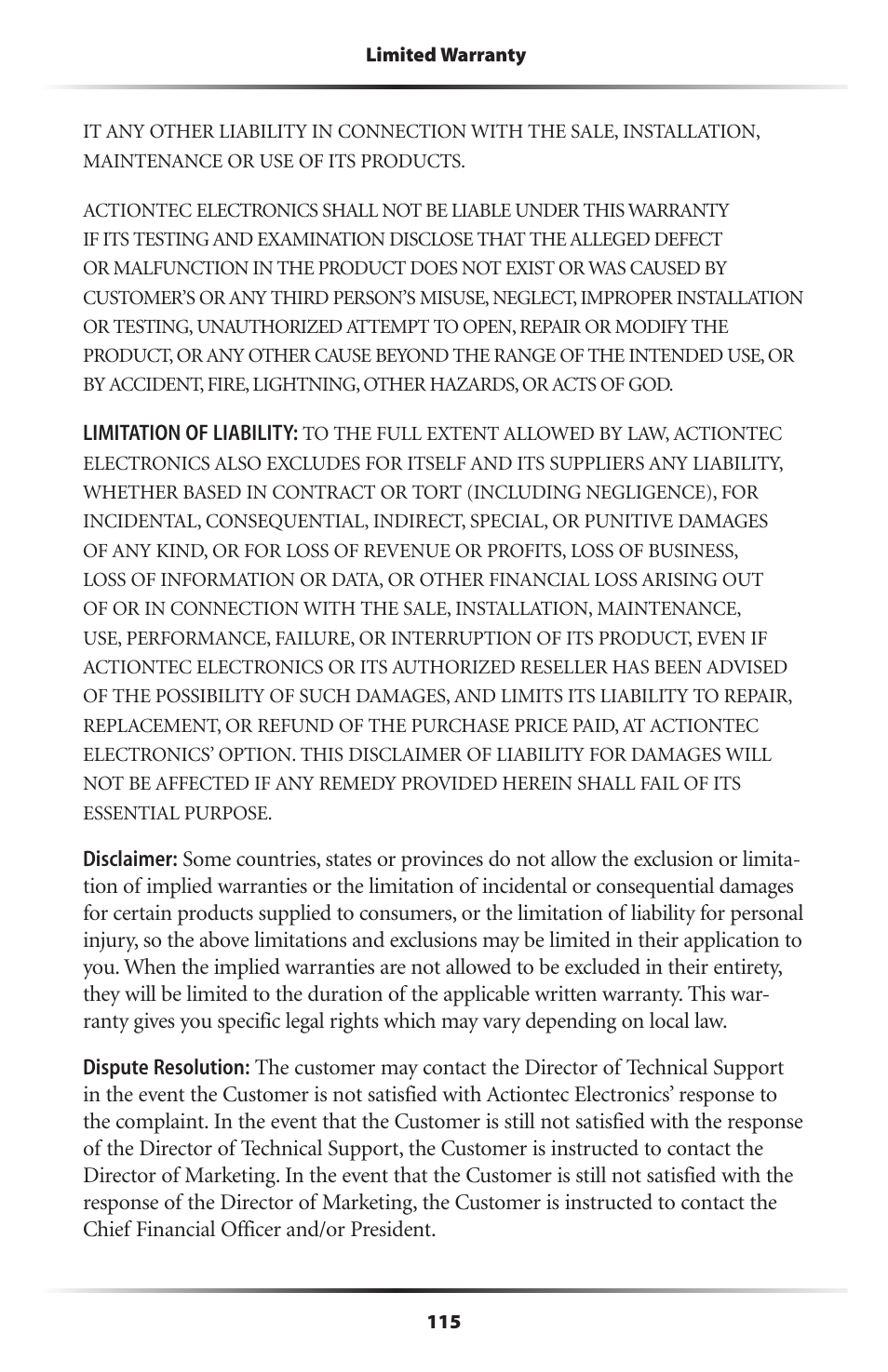 Actiontec electronic GT701A User Manual | Page 118 / 119