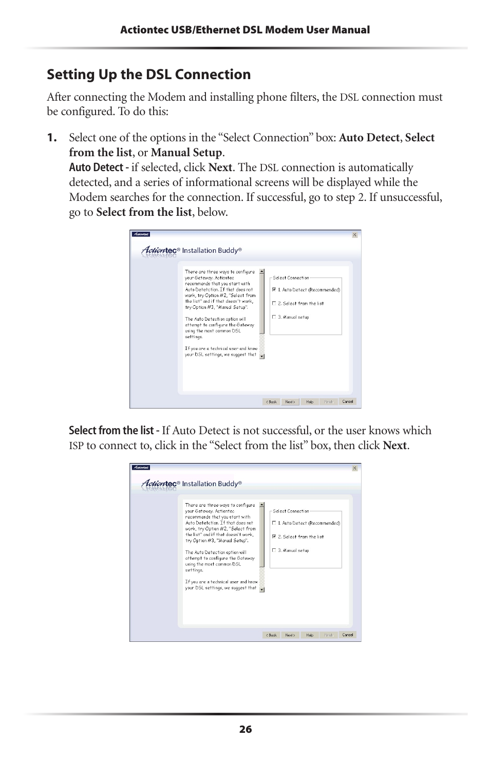 Setting up the dsl connection | Actiontec electronic GT701A User Manual | Page 29 / 119