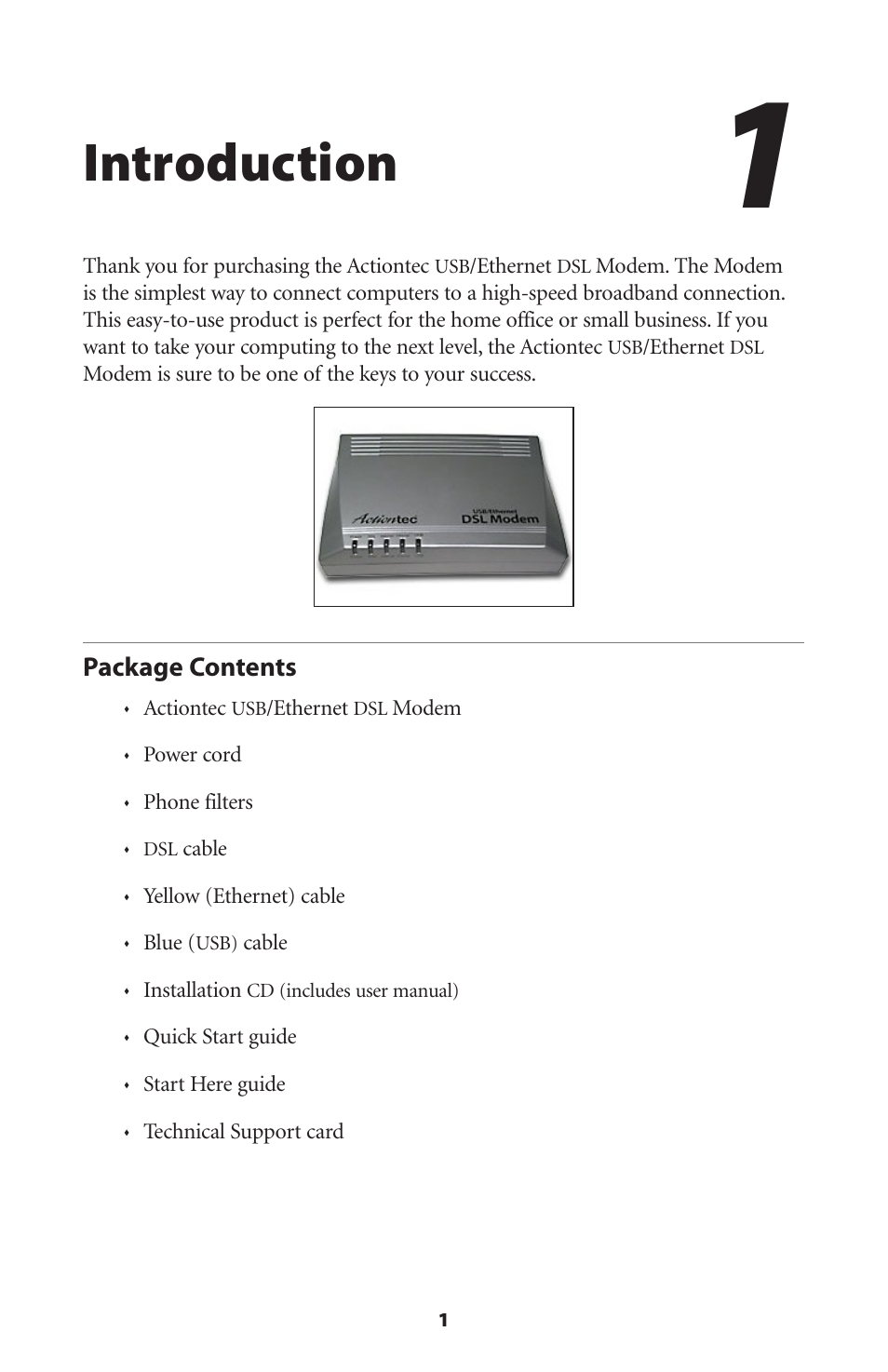 Introduction, Package contents | Actiontec electronic GT701A User Manual | Page 4 / 119