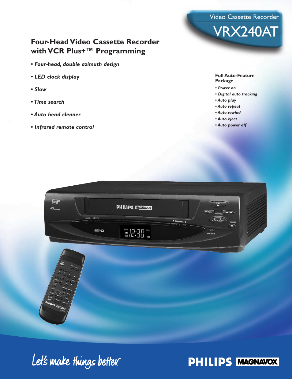 Philips VRX240AT99 User Manual | 2 pages