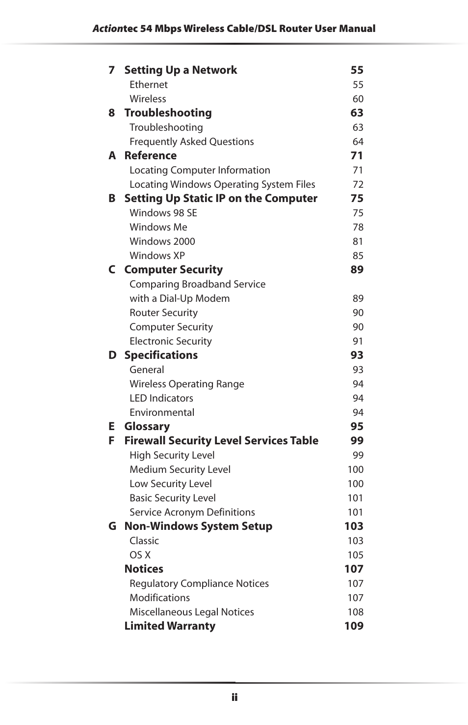 Actiontec electronic GT704WR User Manual | Page 3 / 115