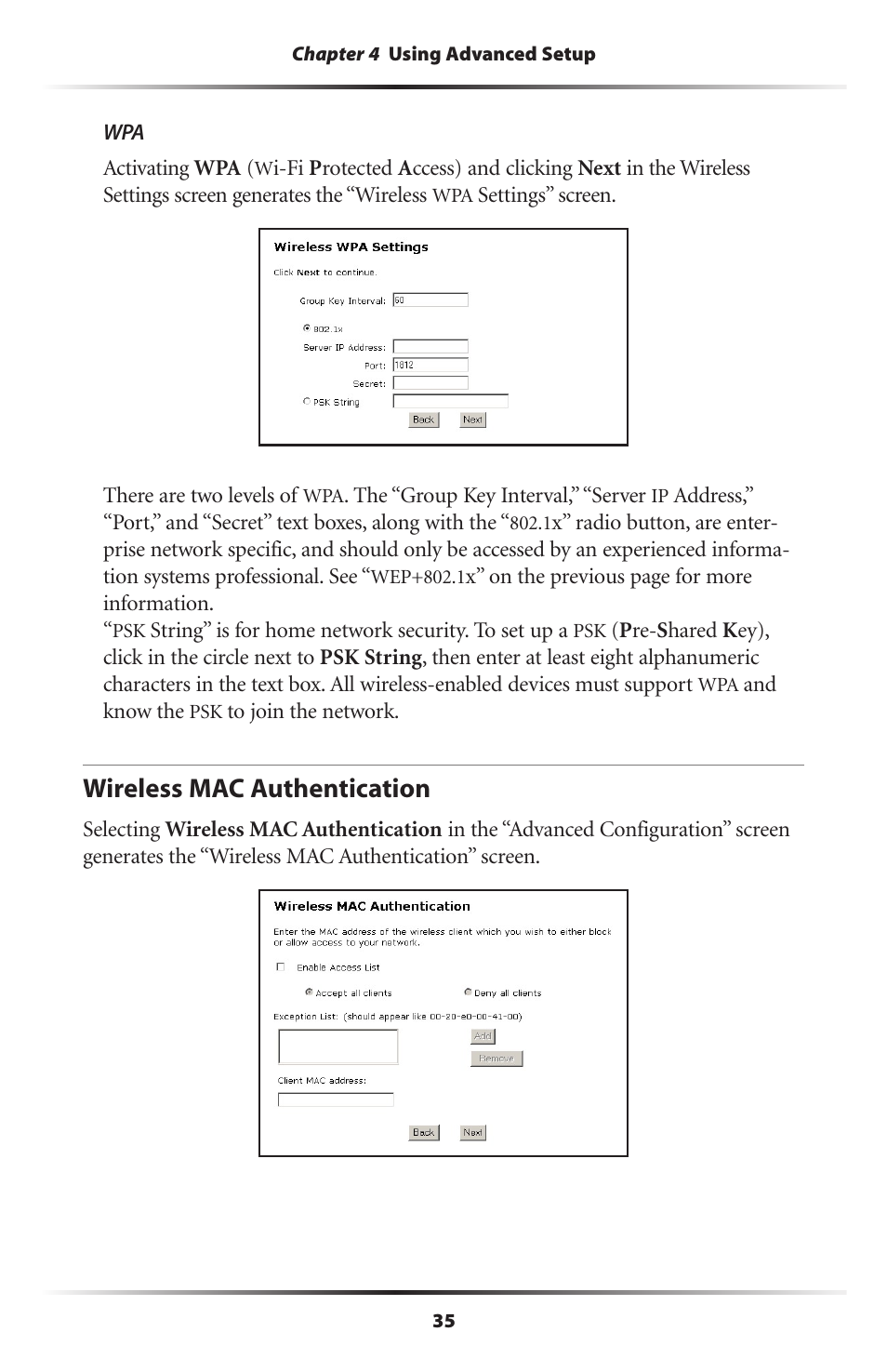 Wireless mac authentication | Actiontec electronic GT704WR User Manual | Page 38 / 115