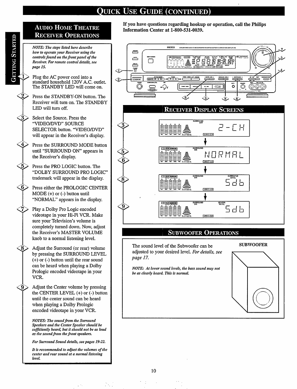 Uick use guidé (continued, Uick u, L_ _l u u | Uidé, Continued | Philips MX920AHT-37 User Manual | Page 10 / 40