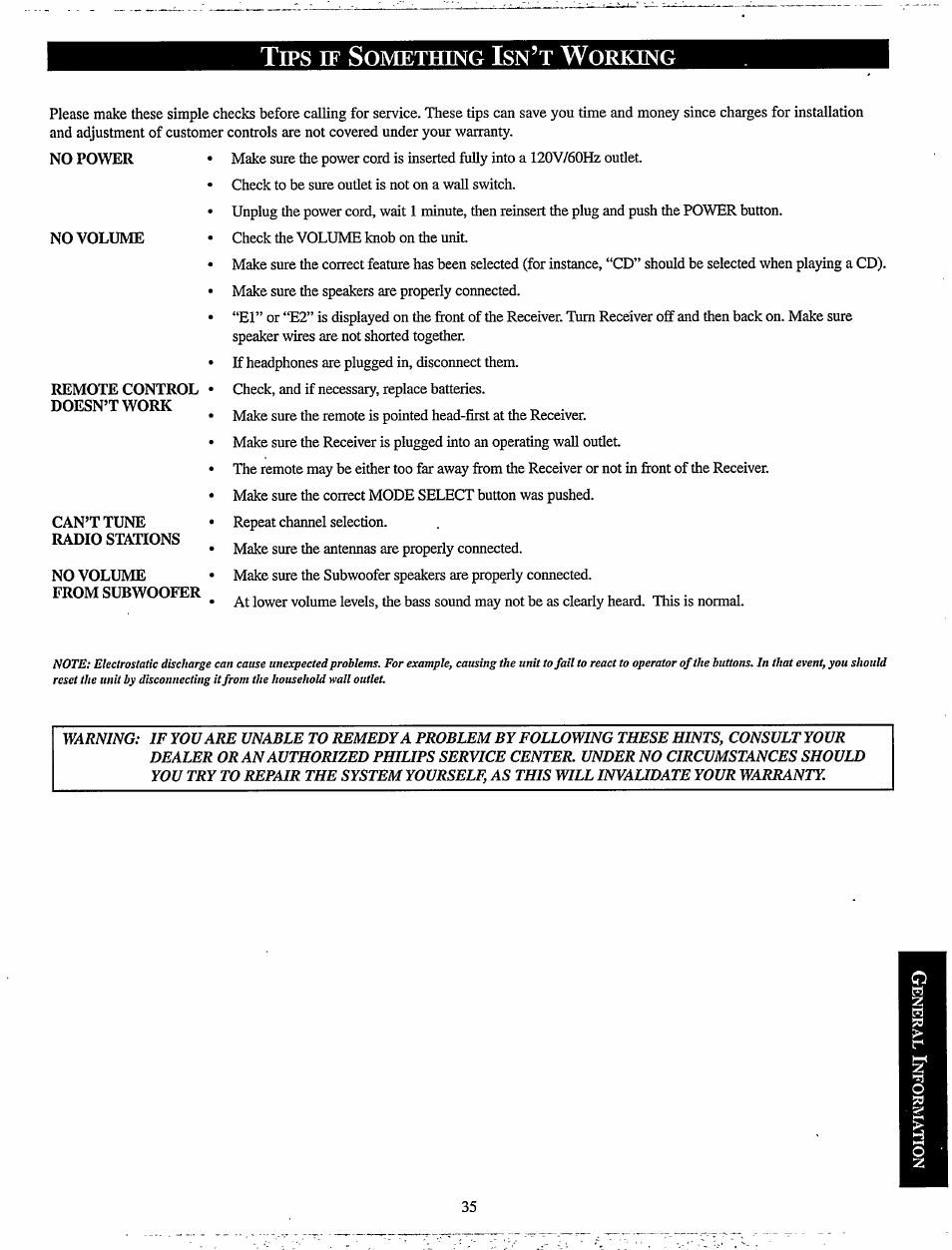 Philips MX920AHT-37 User Manual | Page 35 / 40