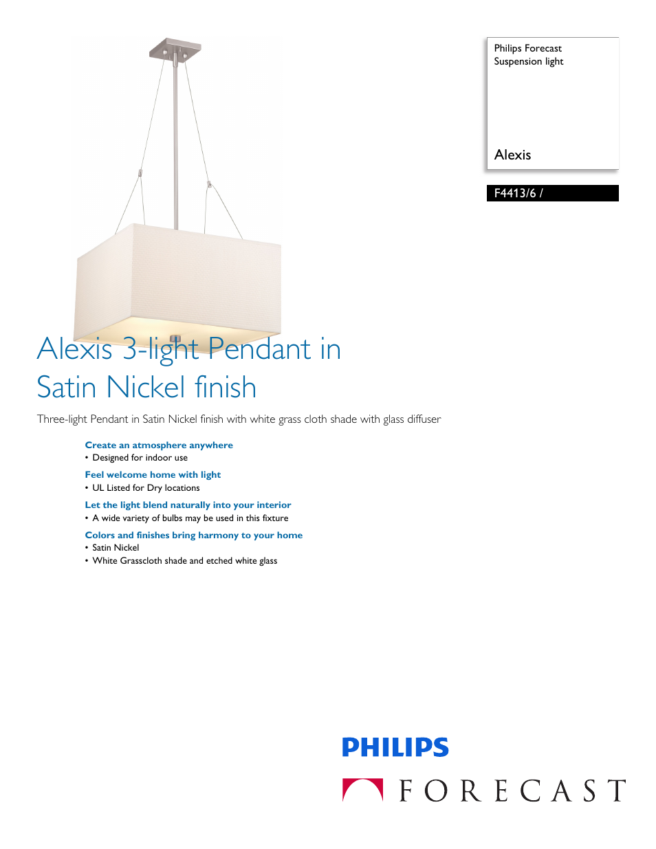 Philips F44136 User Manual | 2 pages