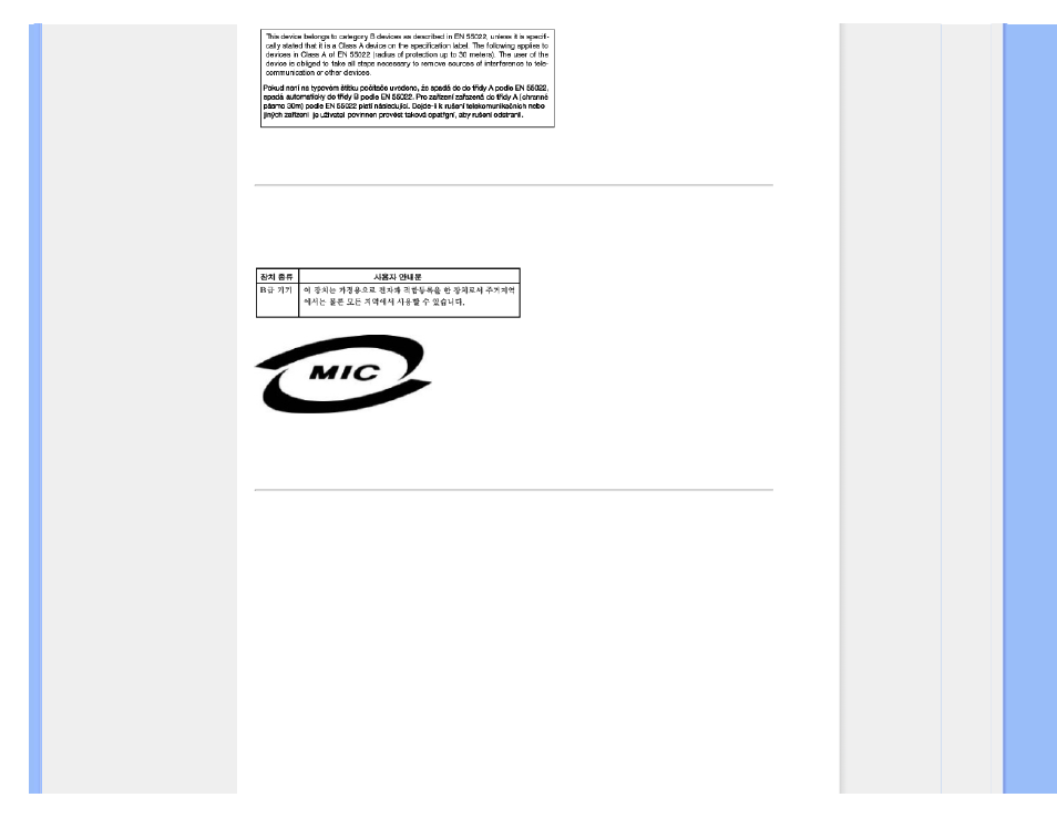 Mic notice (south korea only), Polish center for testing and certification, Notice | Philips 190S9FB-27 User Manual | Page 20 / 106