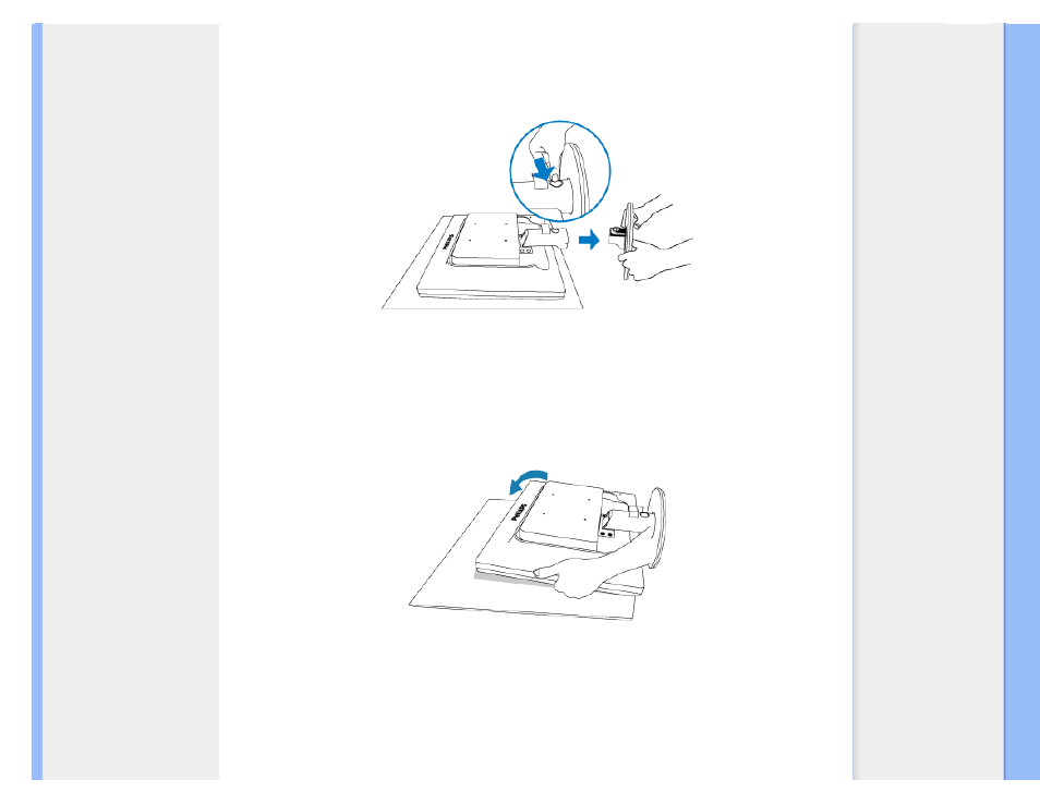 Detach the base stand, Remove the base | Philips 190S9FB-27 User Manual | Page 64 / 106