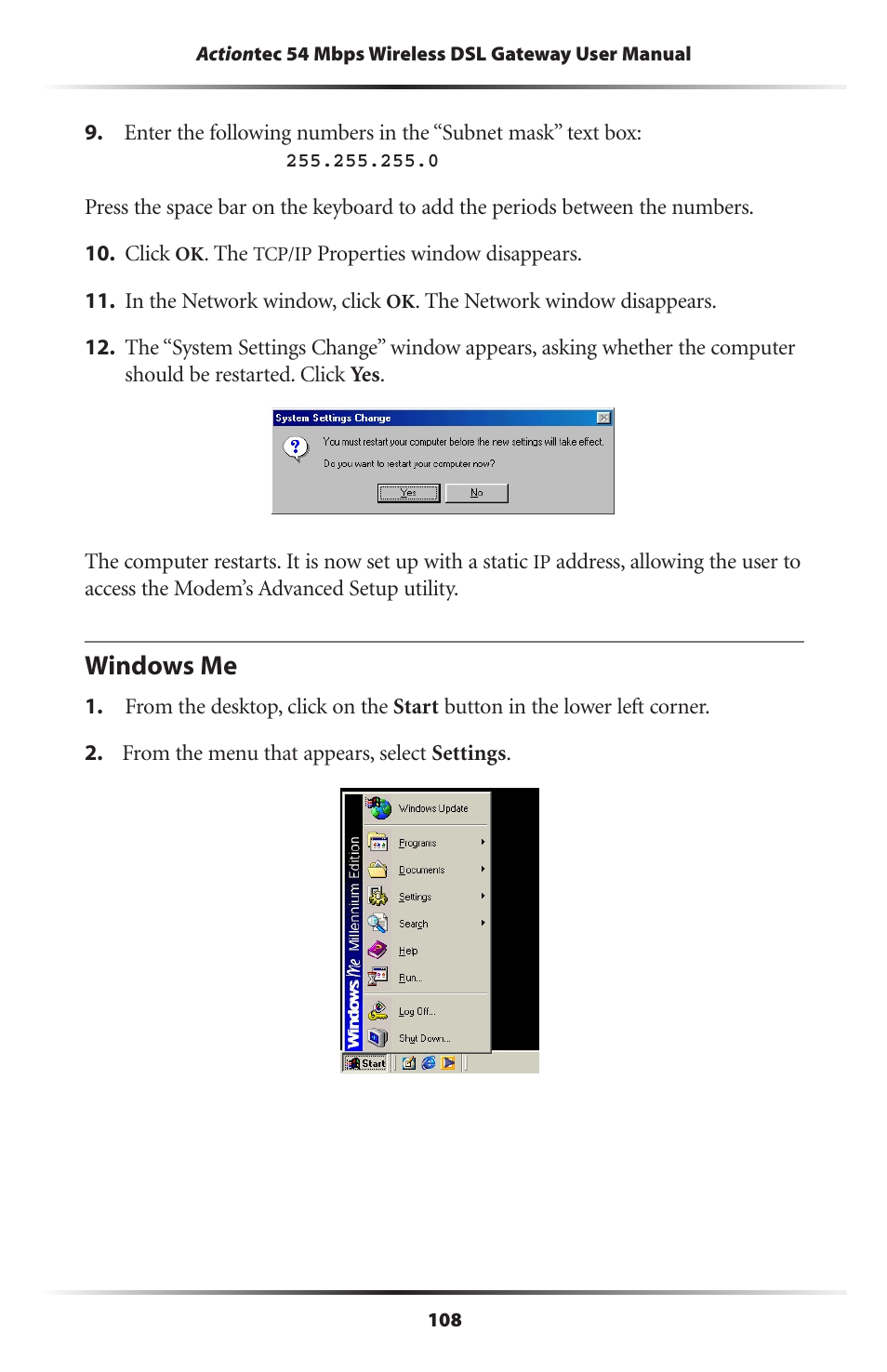 Windows me | Actiontec electronic GT701-WG User Manual | Page 111 / 149