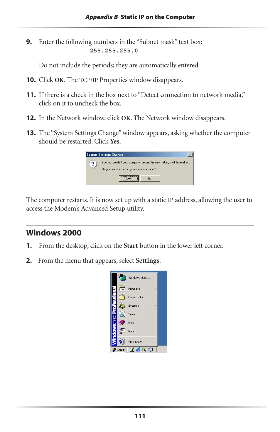 Windows 2000 | Actiontec electronic GT701-WG User Manual | Page 114 / 149