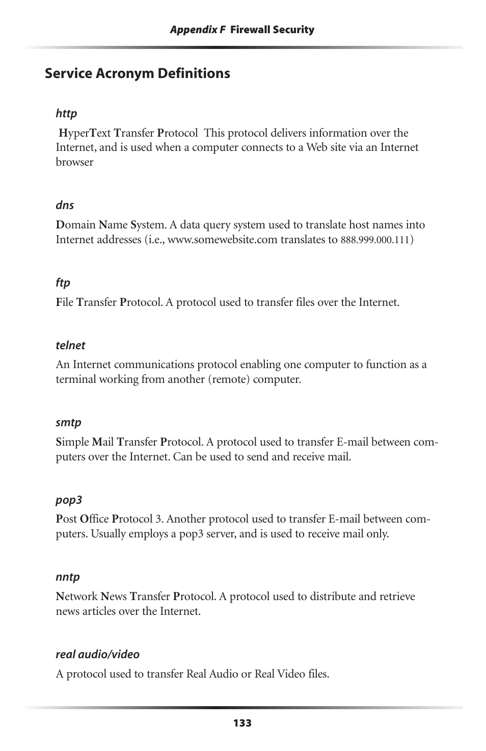 Service acronym definitions | Actiontec electronic GT701-WG User Manual | Page 136 / 149