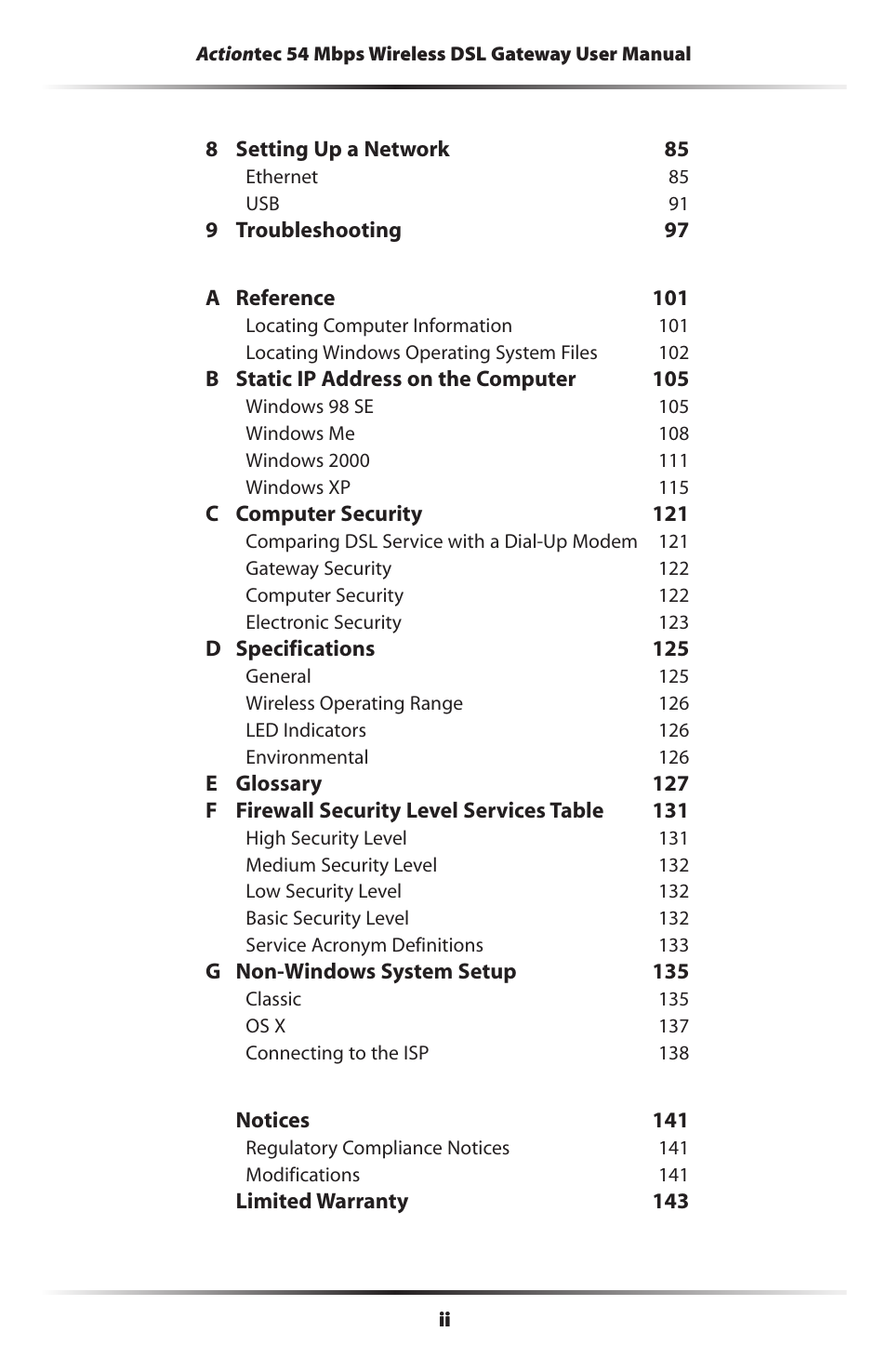 Actiontec electronic GT701-WG User Manual | Page 3 / 149