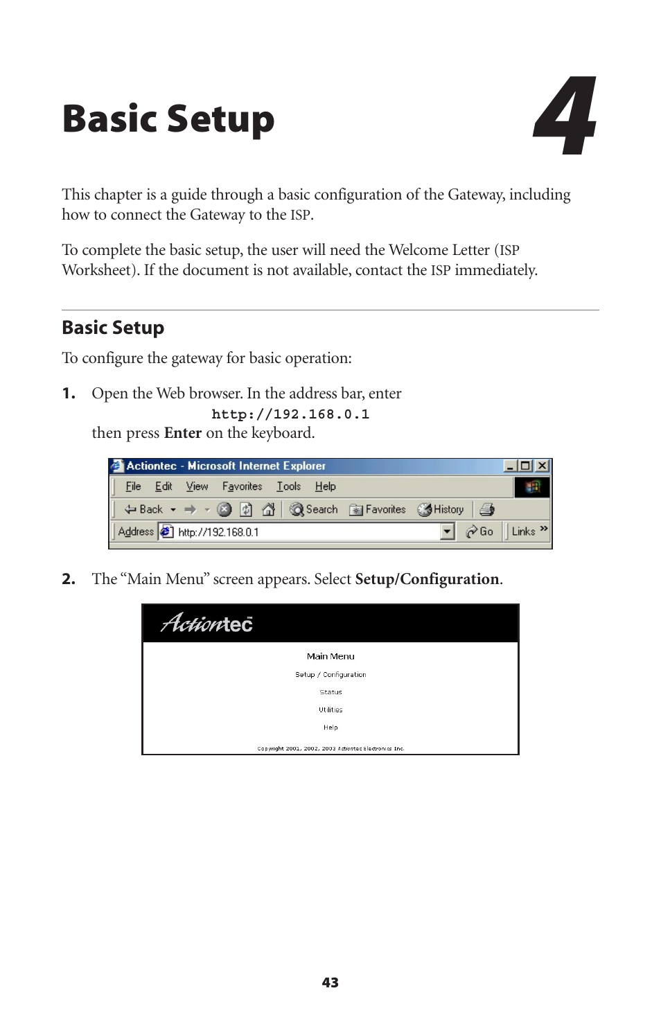 Basic setup | Actiontec electronic GT701-WG User Manual | Page 46 / 149