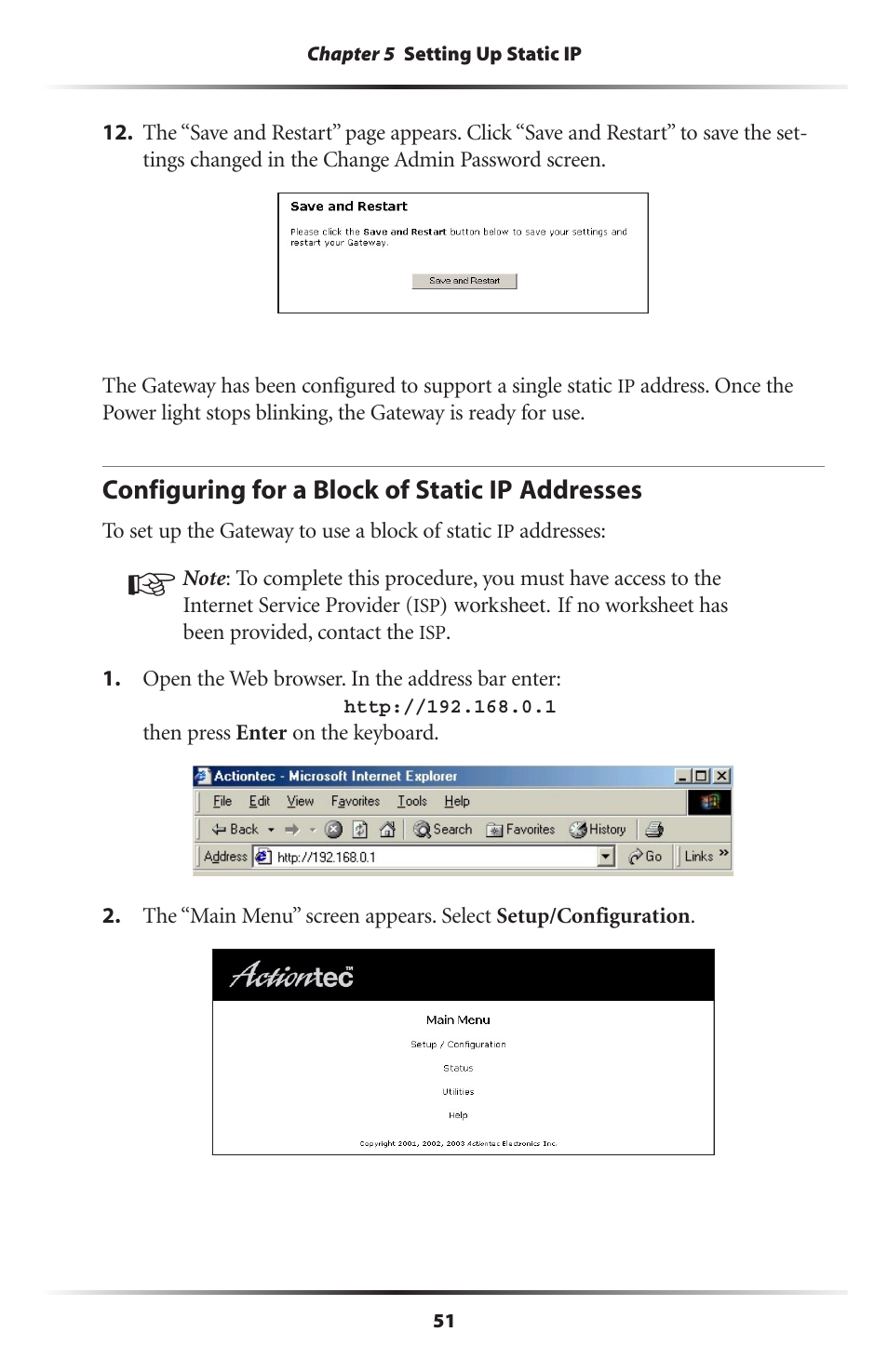 Configuring for a block of static ip addresses | Actiontec electronic GT701-WG User Manual | Page 54 / 149