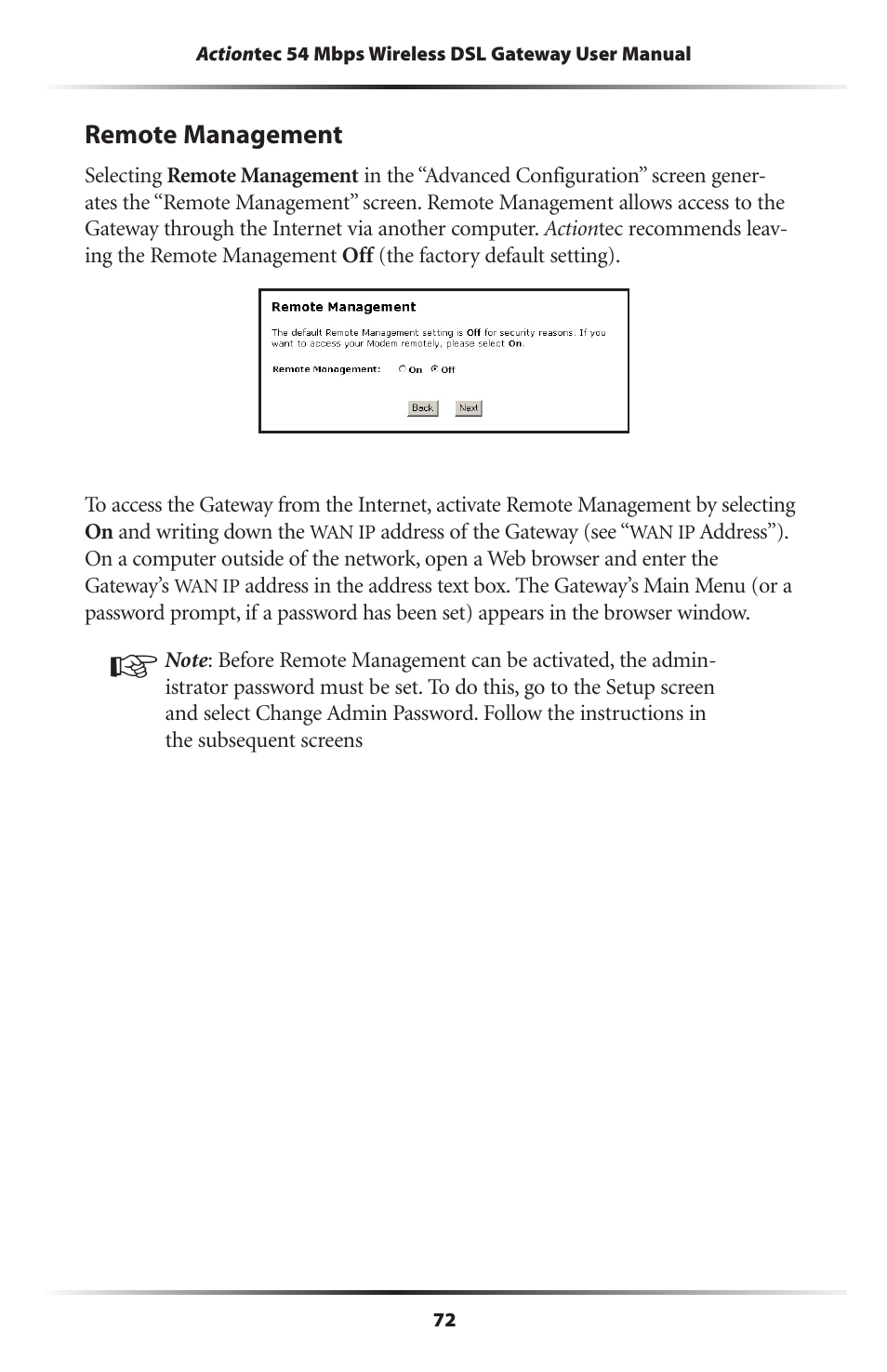 Remote management | Actiontec electronic GT701-WG User Manual | Page 75 / 149
