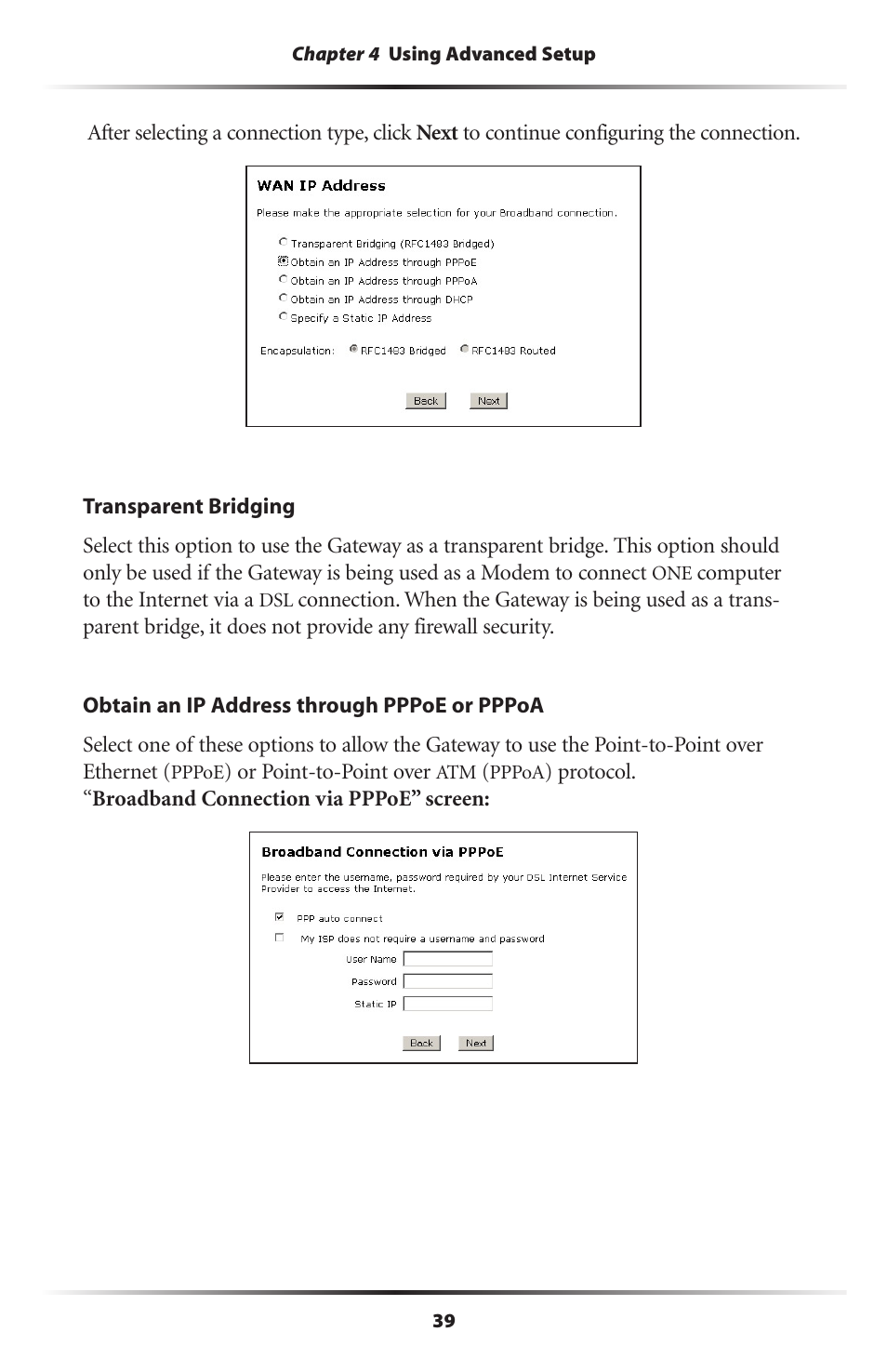 Actiontec electronic DSL GATEWAY GT704 User Manual | Page 42 / 121
