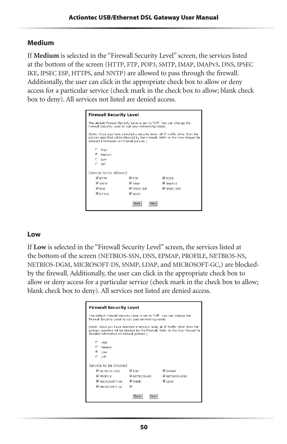 Actiontec electronic DSL GATEWAY GT704 User Manual | Page 53 / 121