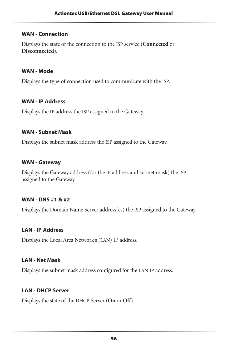 Actiontec electronic DSL GATEWAY GT704 User Manual | Page 59 / 121