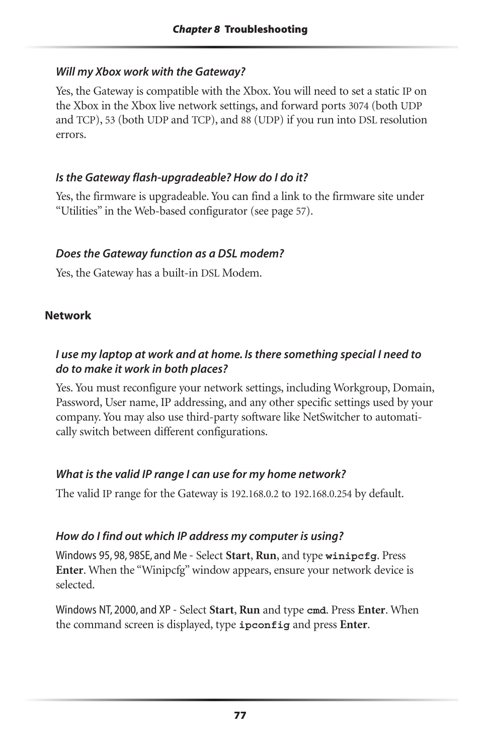 Actiontec electronic DSL GATEWAY GT704 User Manual | Page 80 / 121