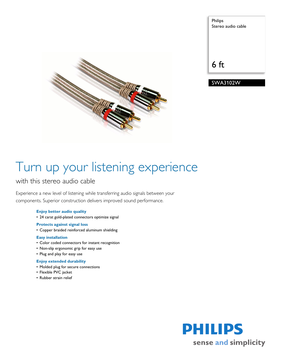 Philips SWA3102W-27 User Manual | 2 pages