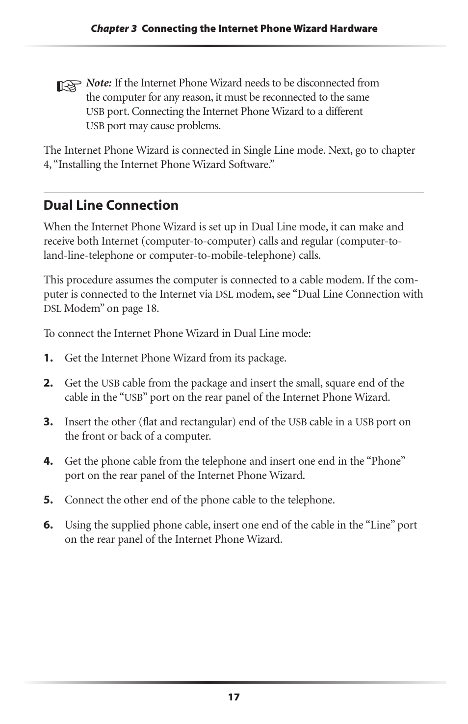 Dual line connection | Actiontec electronic UP101 User Manual | Page 20 / 41