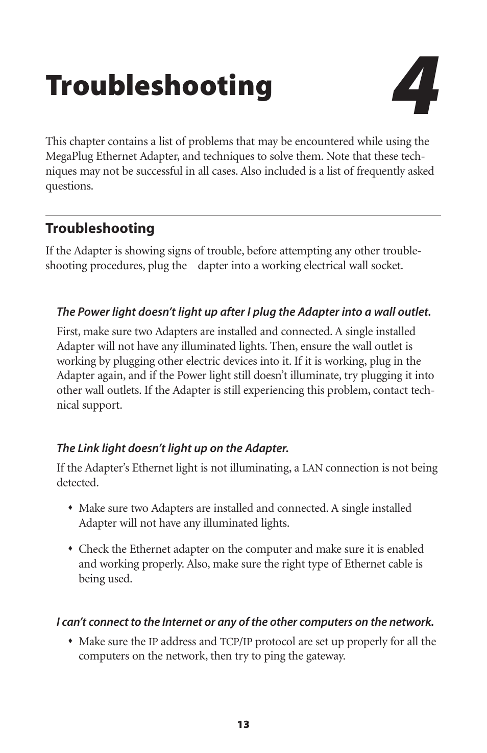Troubleshooting | Actiontec electronic HPE100T User Manual | Page 16 / 55