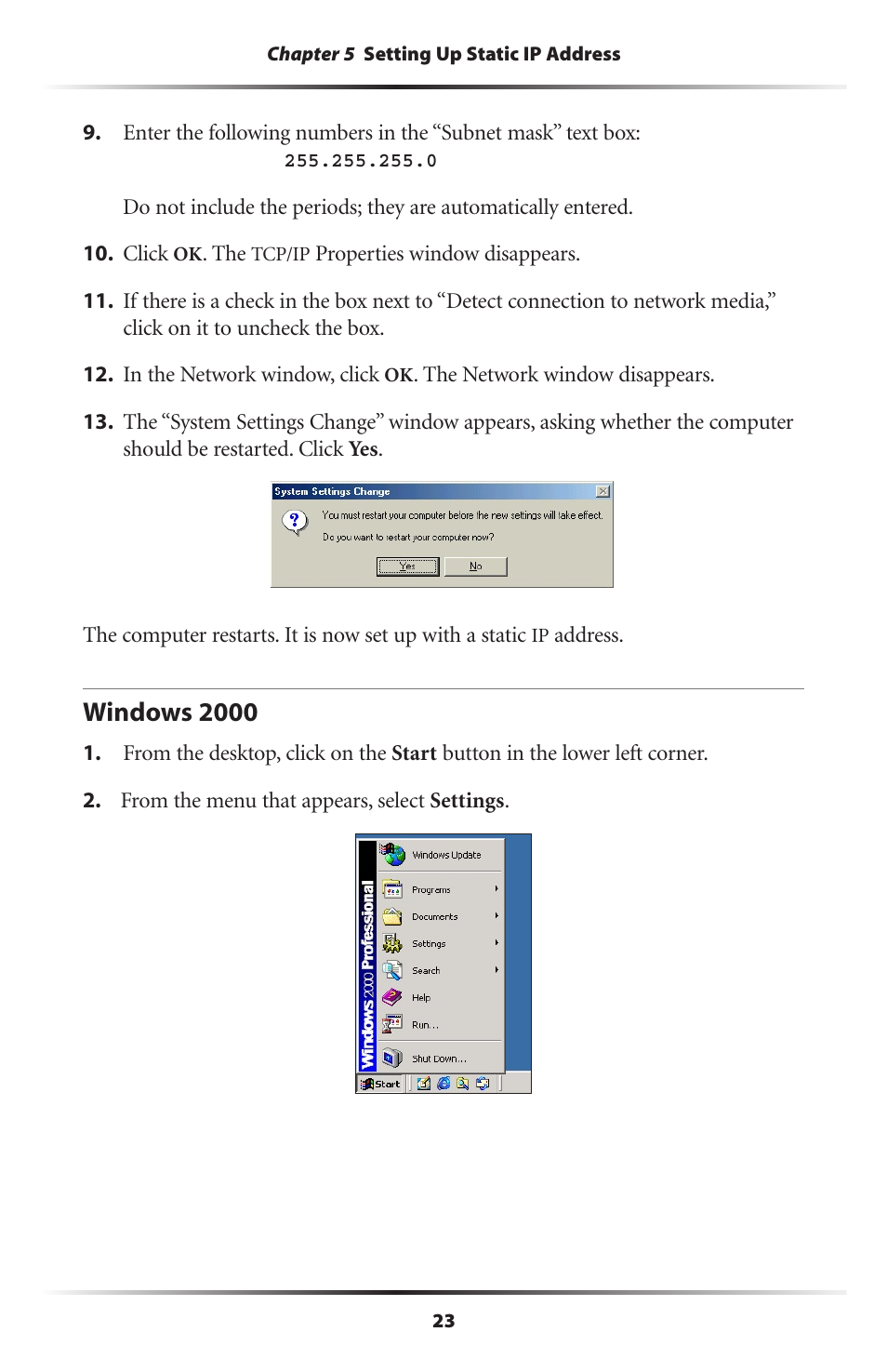 Windows 2000 | Actiontec electronic HPE100T User Manual | Page 26 / 55