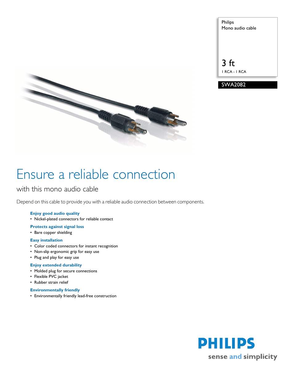 Philips SWA2082-17 User Manual | 2 pages