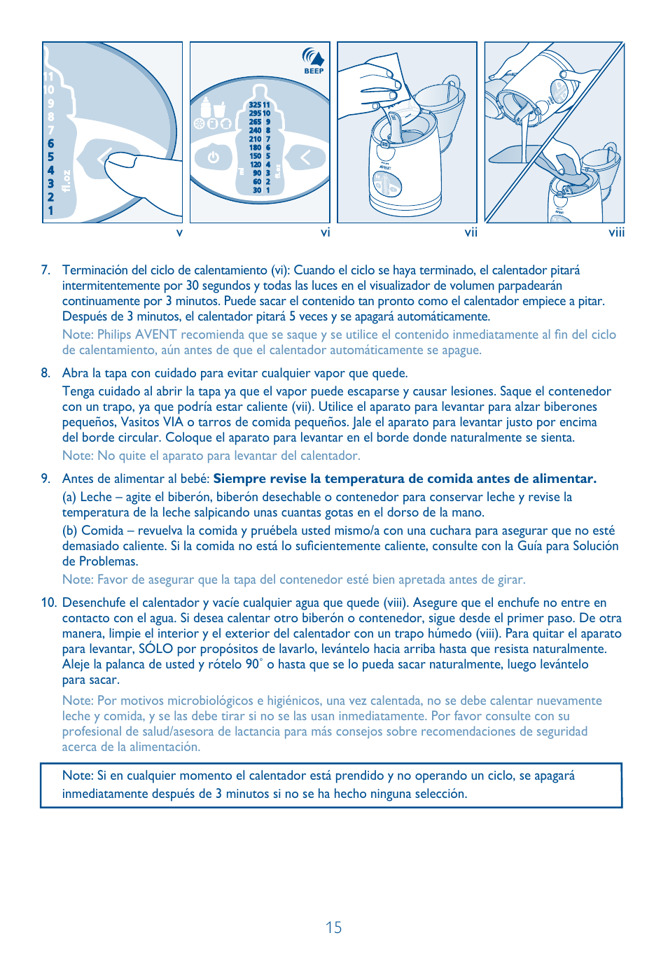 Vvi vii viii | Philips SCF260-11 User Manual | Page 15 / 28