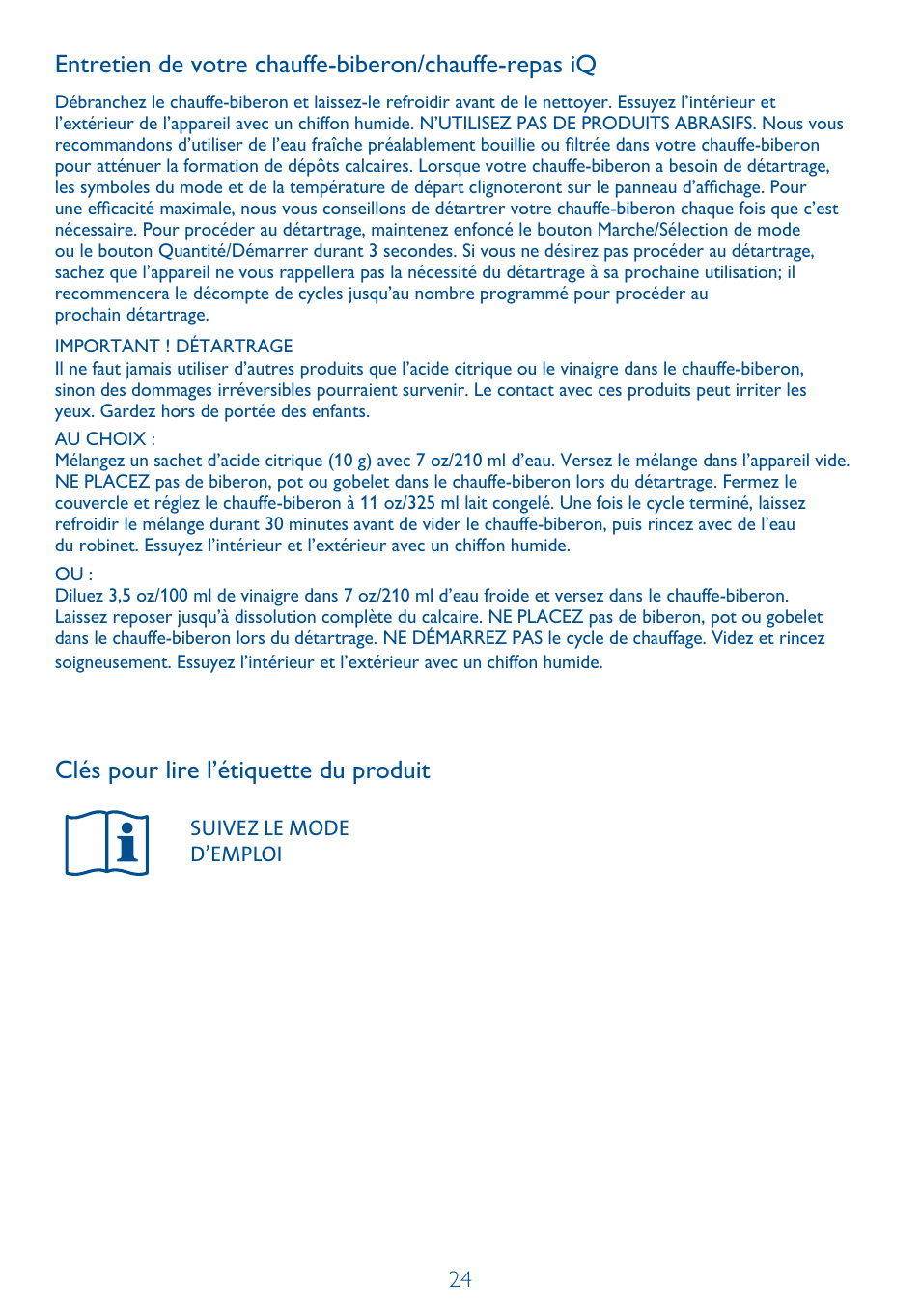 Clés pour lire l’étiquette du produit | Philips SCF260-11 User Manual | Page 24 / 28