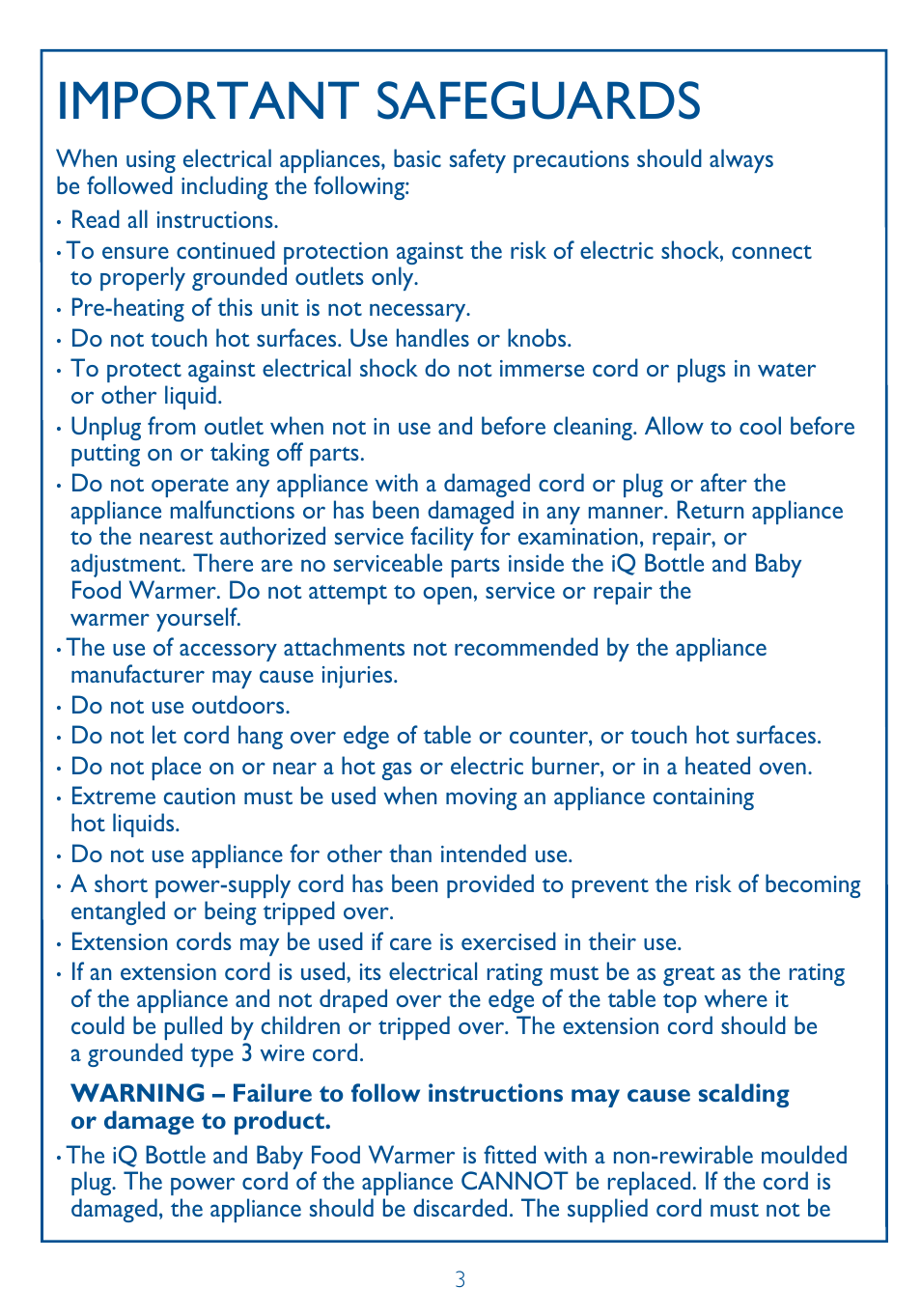 Important safeguards | Philips SCF260-11 User Manual | Page 3 / 28