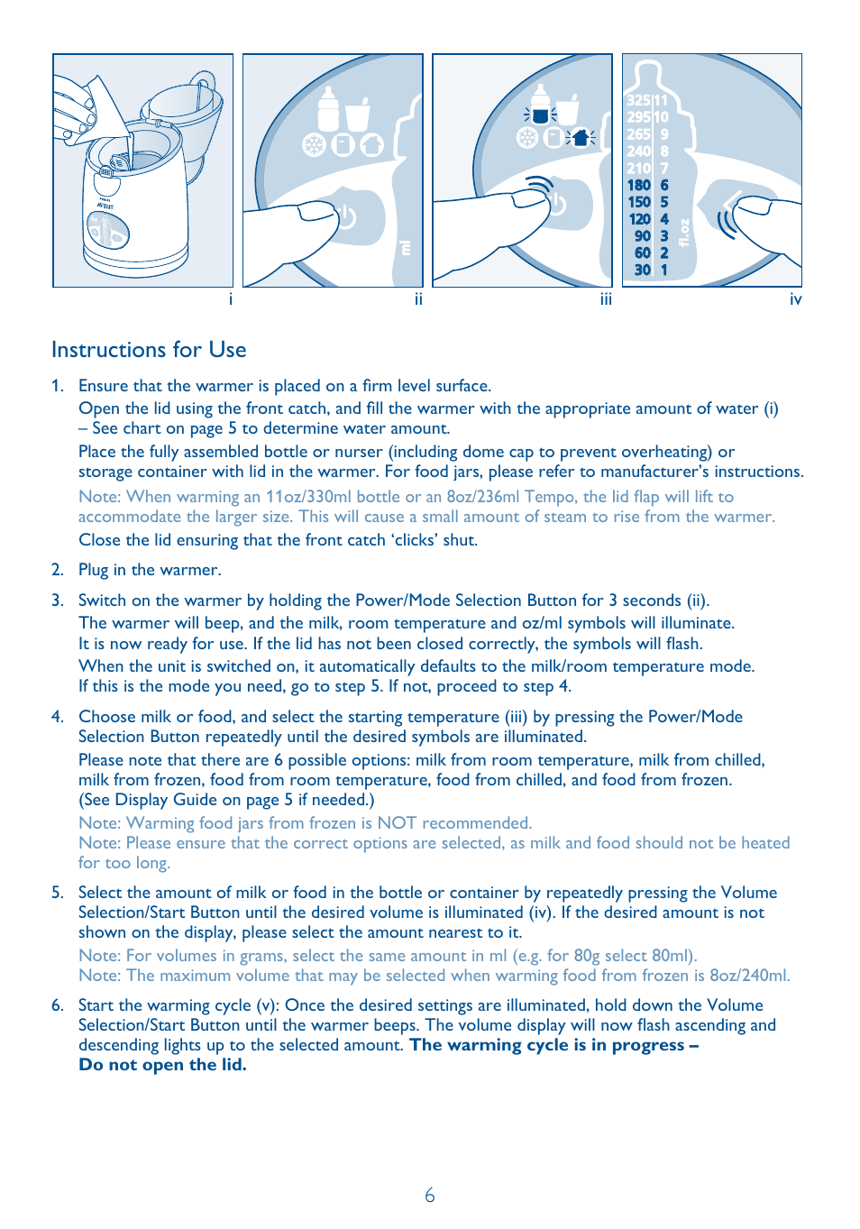 Instructions for use, Iii iv | Philips SCF260-11 User Manual | Page 6 / 28