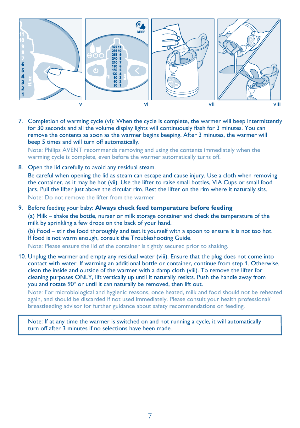Vvi vii viii | Philips SCF260-11 User Manual | Page 7 / 28