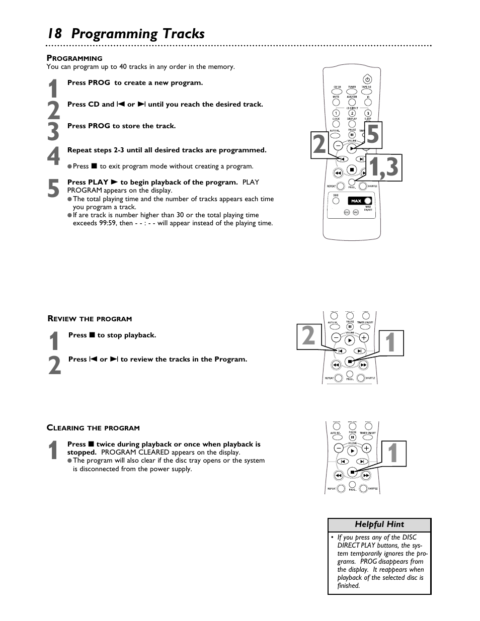 18 programming tracks | Philips FWC555 User Manual | Page 18 / 30