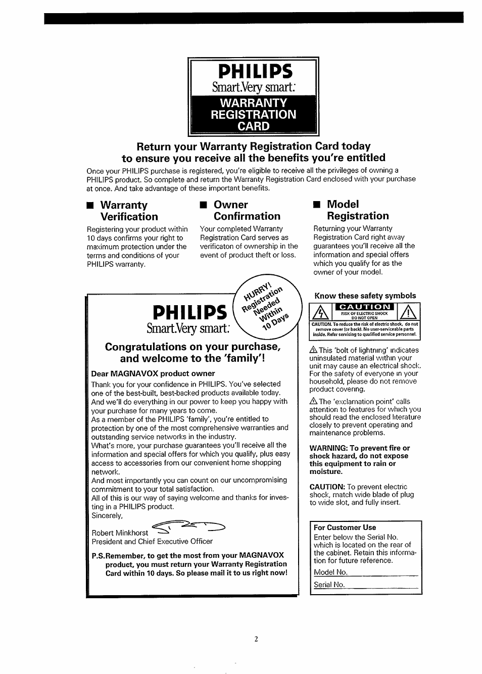 Smart.veiy smart, Philips, Smartyeiy smart | Warranty verification, Owner confirmation, Model registration | Philips LC3500G199 User Manual | Page 2 / 44