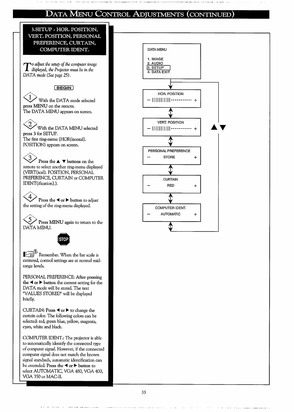 Ontrol, Djustmdents, Continued | Philips LC3500G199 User Manual | Page 33 / 44
