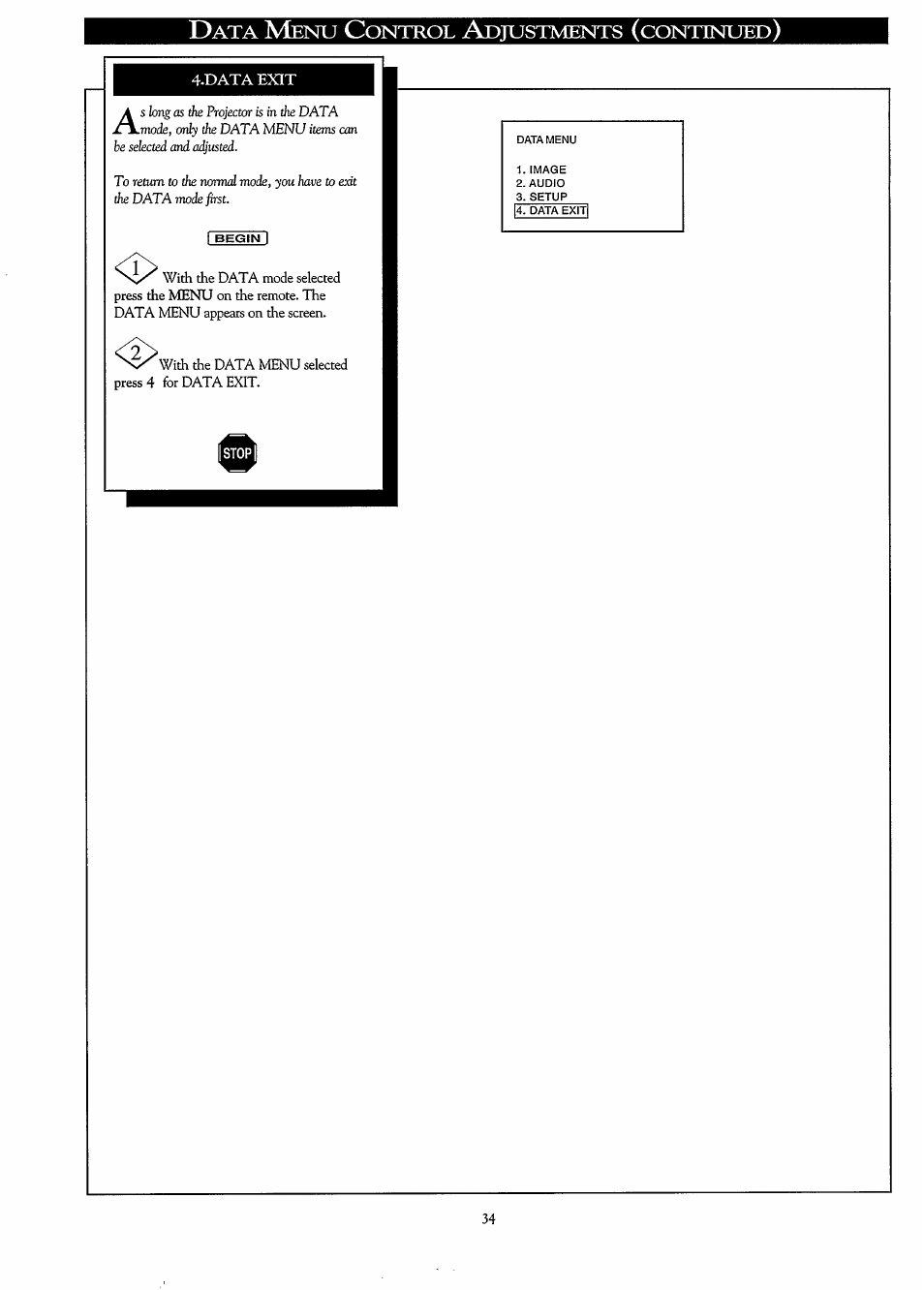 Data exit | Philips LC3500G199 User Manual | Page 34 / 44