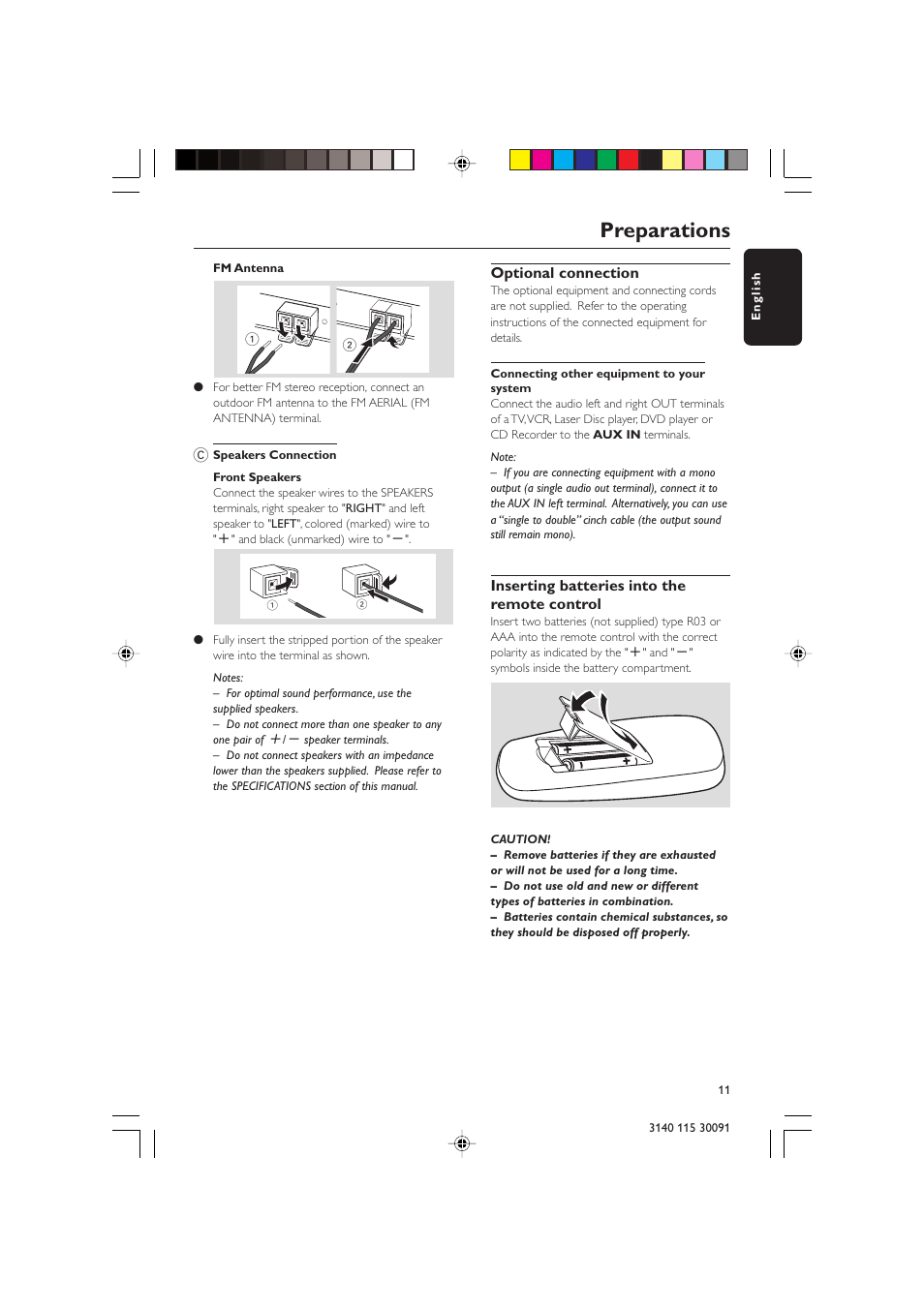 Preparations | Philips MC120 User Manual | Page 11 / 22