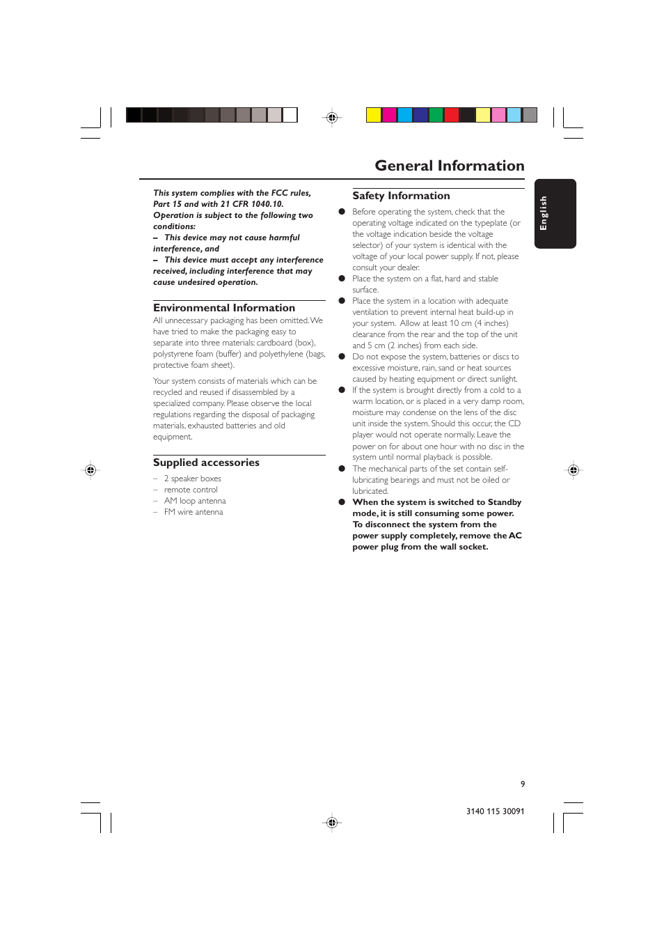 General information | Philips MC120 User Manual | Page 9 / 22