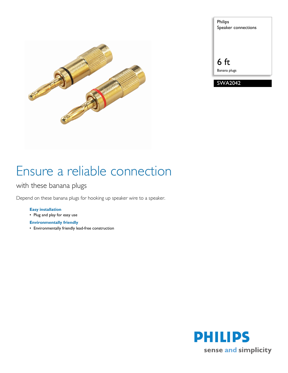 Philips SWA2042-17 User Manual | 2 pages