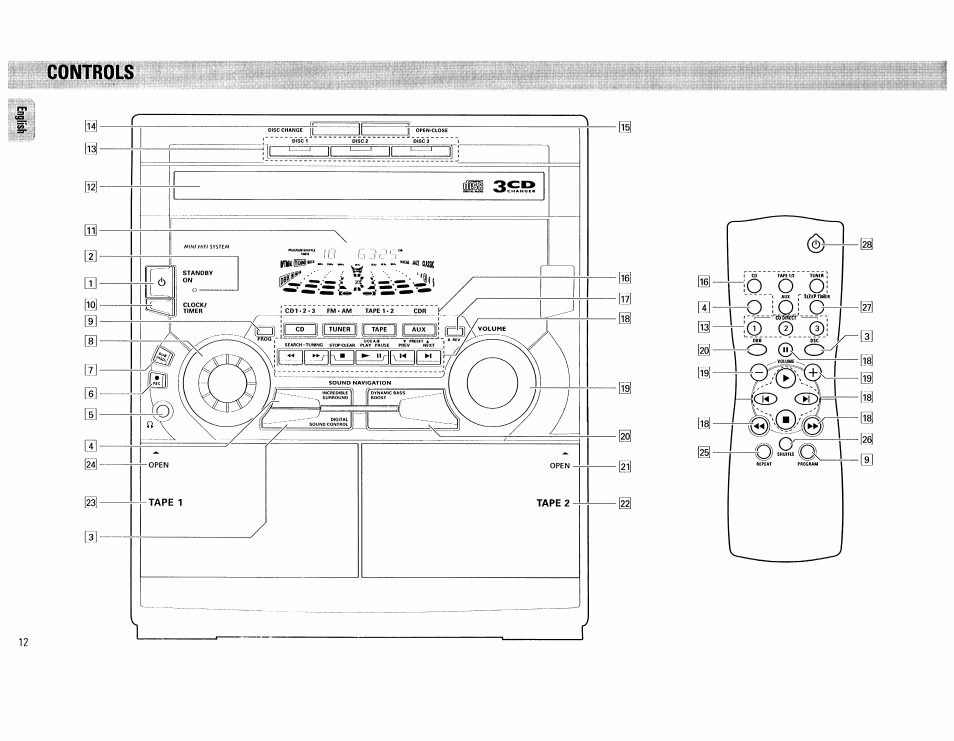 Ontrols, Controls | Philips FW555C37 User Manual | Page 12 / 80