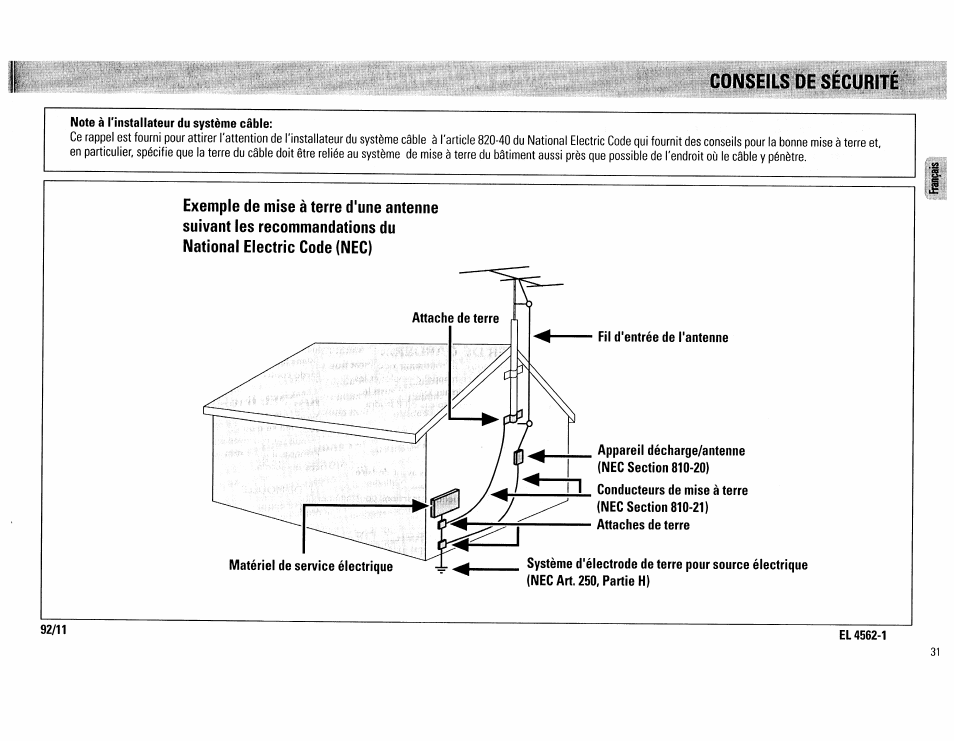 Conseils de sécurité | Philips FW555C37 User Manual | Page 31 / 80