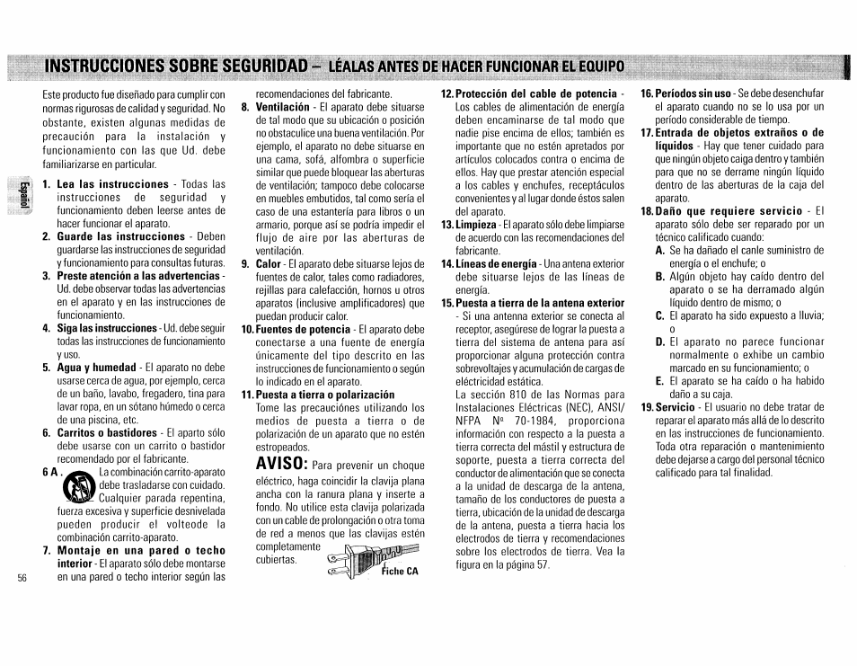 Aviso | Philips FW555C37 User Manual | Page 56 / 80
