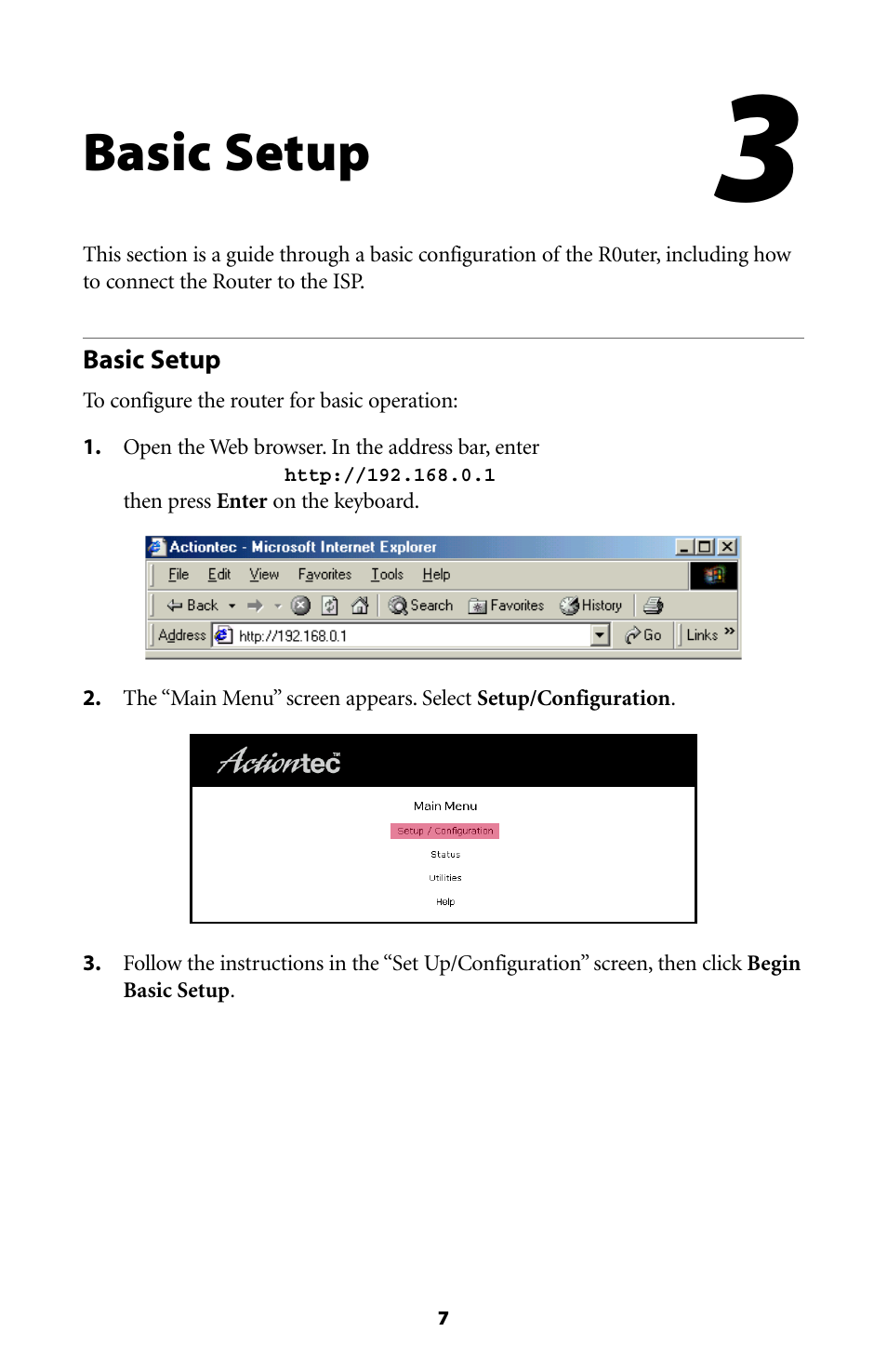 Basic setup | Actiontec electronic GE344000-01 User Manual | Page 10 / 87