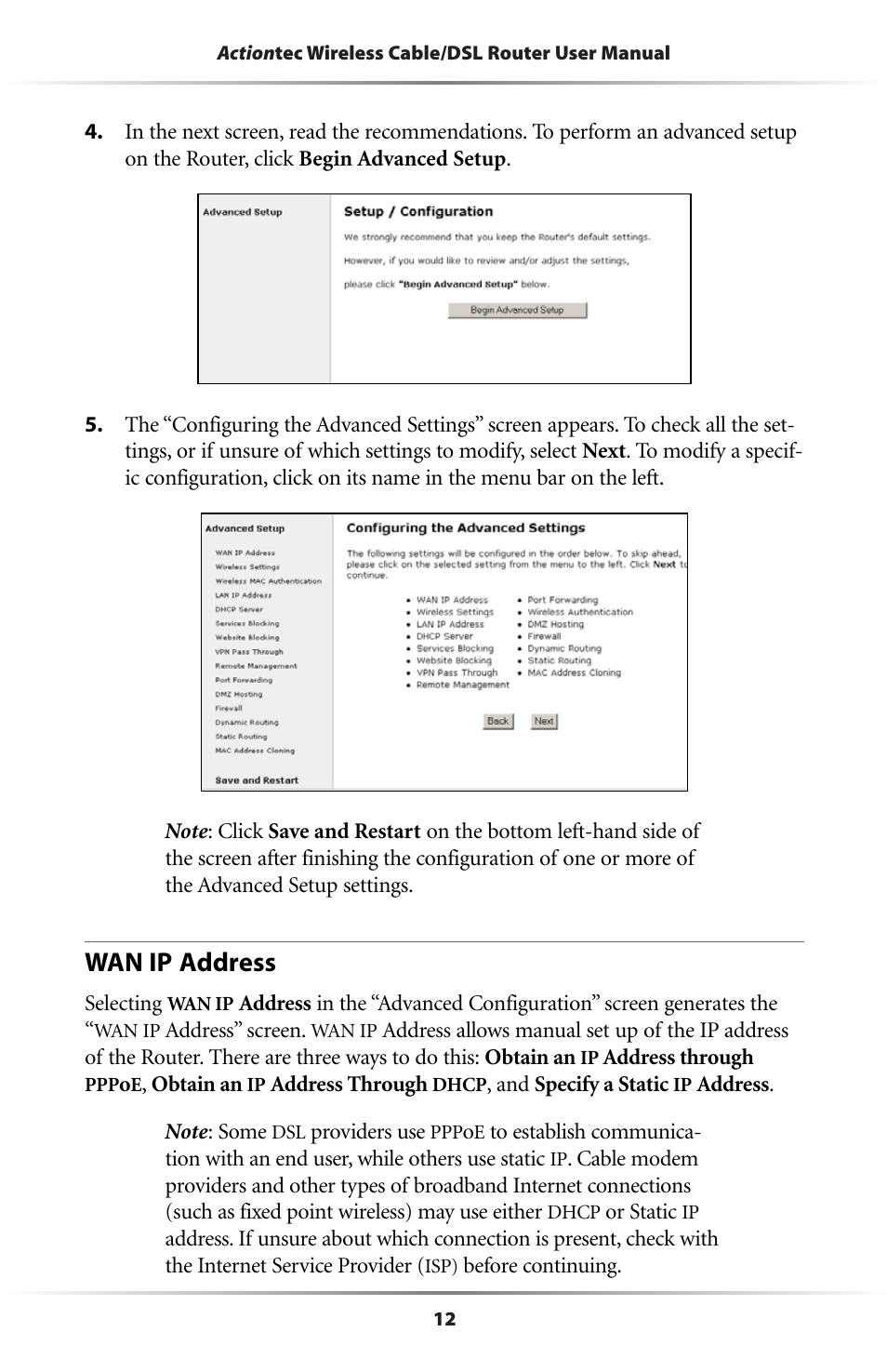 Wan ip address | Actiontec electronic GE344000-01 User Manual | Page 15 / 87