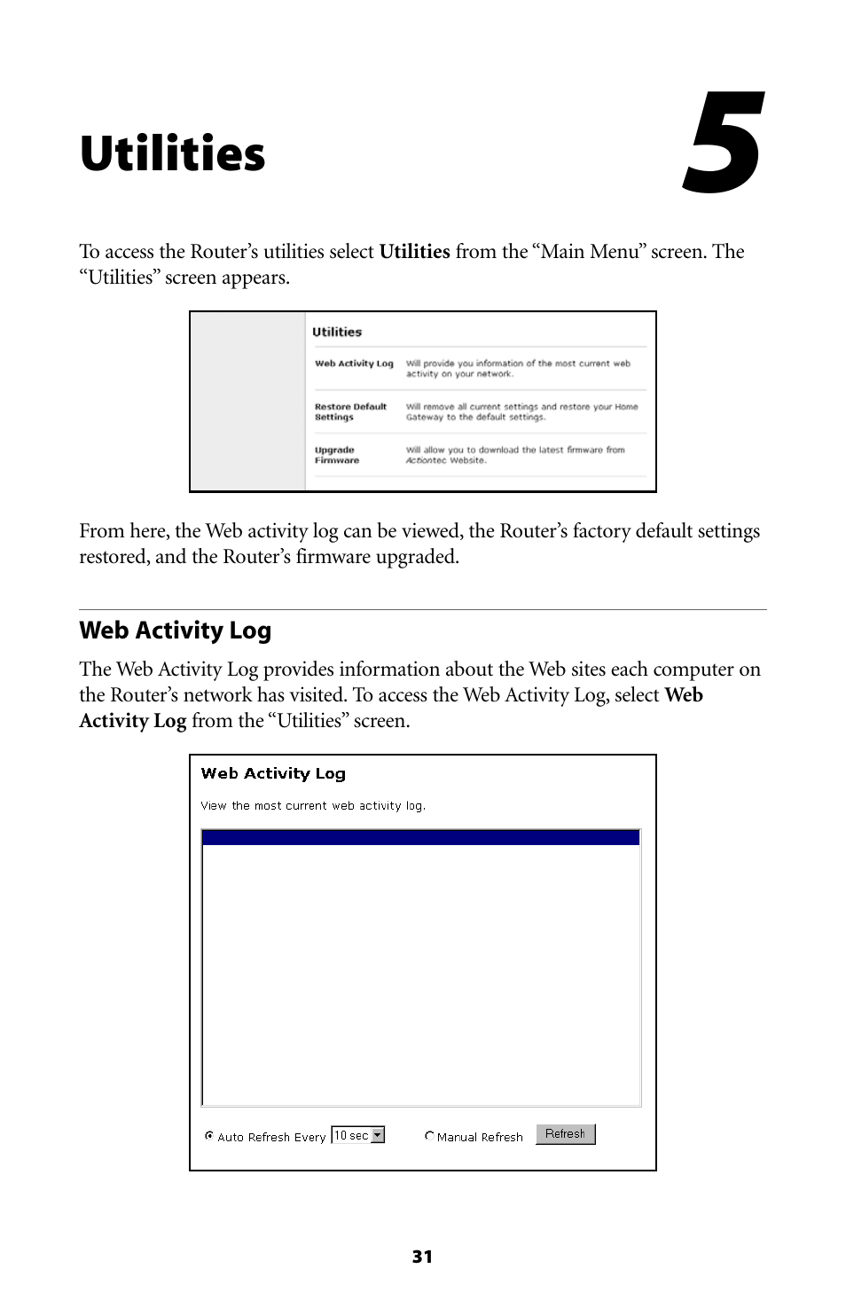 Utilities | Actiontec electronic GE344000-01 User Manual | Page 34 / 87