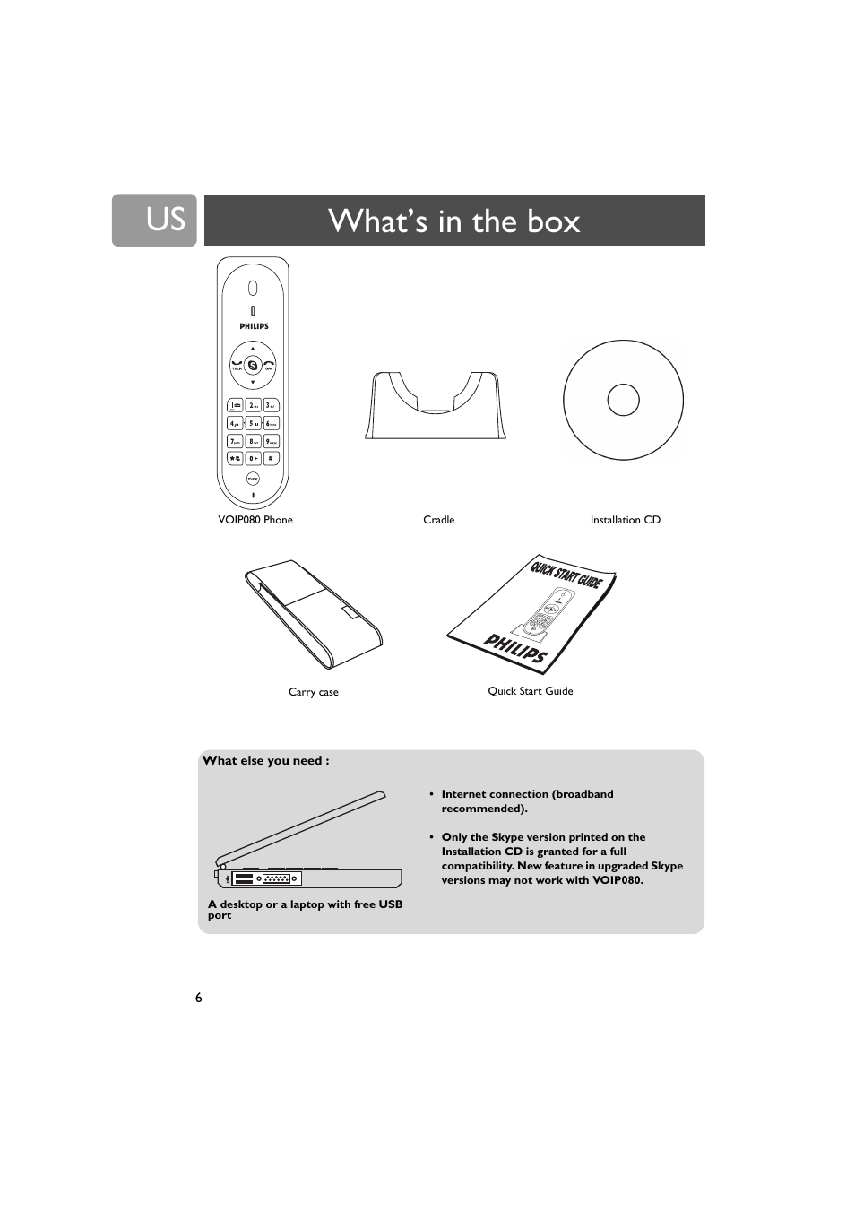 What’s in the box | Philips VOIP0801B-37 User Manual | Page 6 / 26