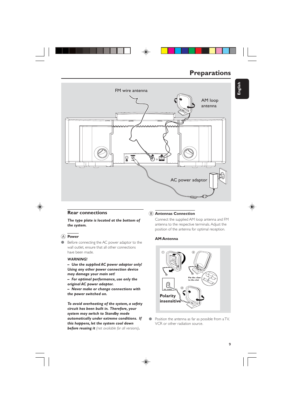 Preparations | Philips BTM630-37B User Manual | Page 9 / 34
