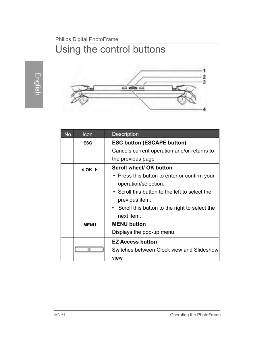 Using the control buttons | Philips SPF3071-G7 User Manual | Page 12 / 128