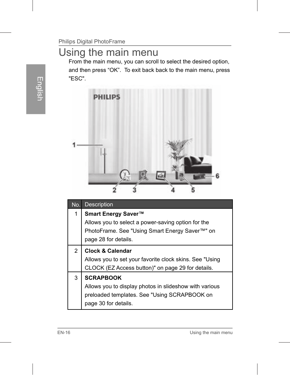 Using the main menu | Philips SPF3071-G7 User Manual | Page 22 / 128